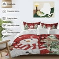 thumbnail image 3 of Christmas Red Snowman Bedding Duvet Cover Set Queen Size 4 Pieces Winter Snowflakes Tree Red Plaid Bedding Set with Zipper Closure, 1 Comforter Cover 90x92 Inches 1 Flat Sheet & 2 Pillow Cases, 3 of 7