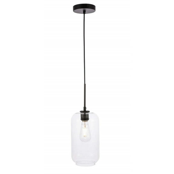 Indoor Modern Home Decorative Bright Ceiling Collier 1 Light Black and Clear Glass Pendant