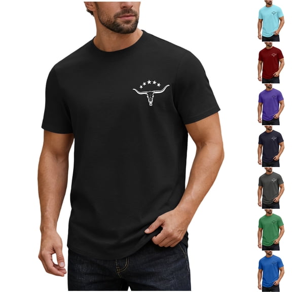 Men's Graphics Printed Eversoft Cotton T Shirts, Breathable & Moisture Wicking with Odor Control, Sizes 2XL Sky Blue