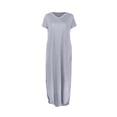 thumbnail image 4 of SMihono Robe Maxi Bohème d'Été pour Femmes Grande Taille Femmes Manches Courtes Col Rond Couleur Unie Robe Droite Longueur au Sol Robe de Plage Robe d'Été, 4 of 6