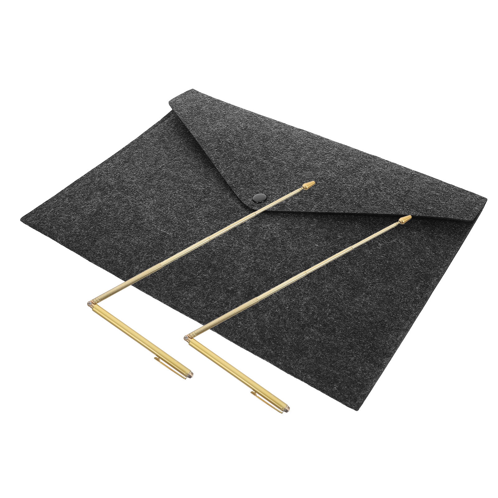 FUTUREORYY 2Pcs Golden Brass Divining Rods with Storage Bag for Treasure Hunting and Plated Gold Prospecting