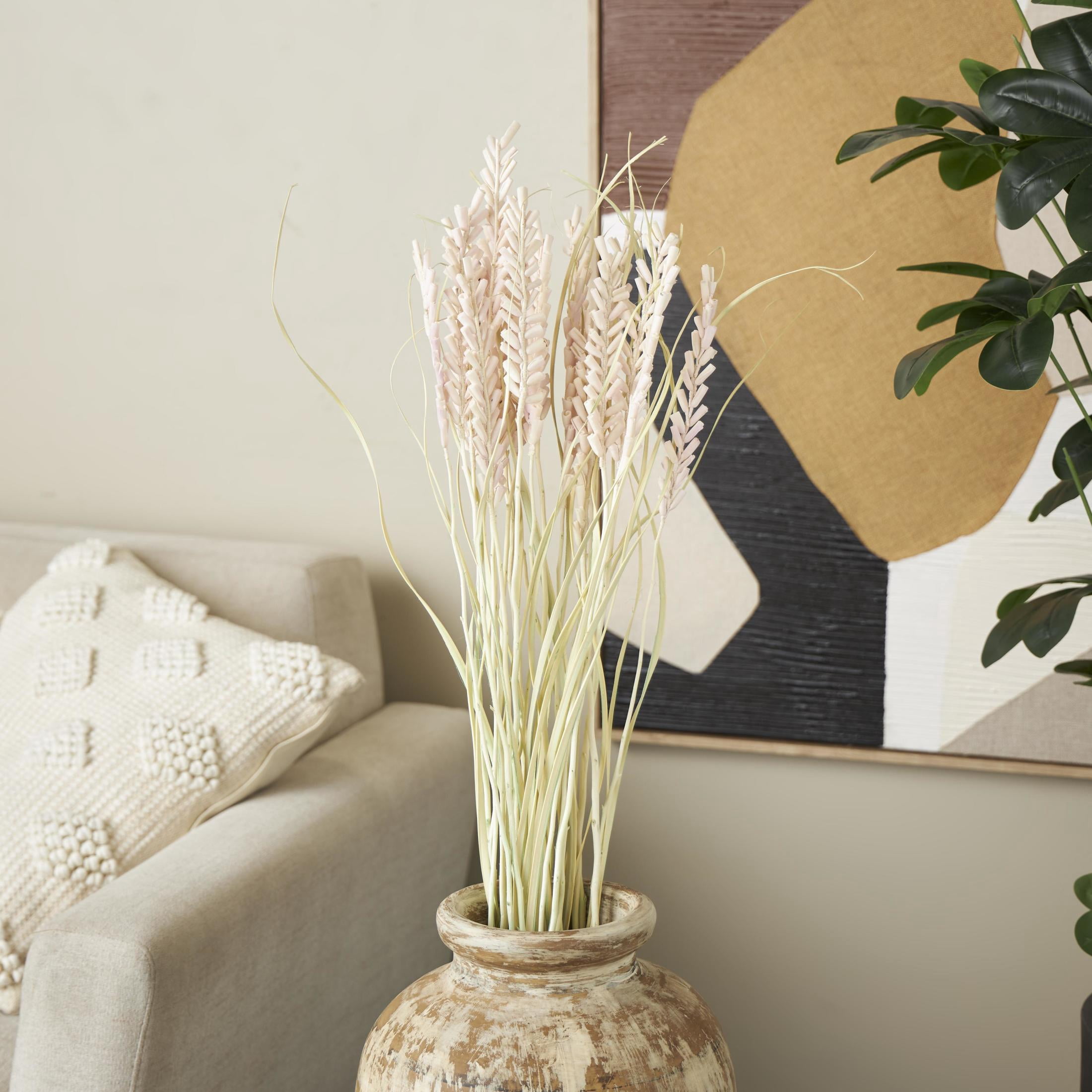 41" Tall Floral Bouquet Dried Plant Natural Foliage Bouquet with Cream Stems, by DecMode