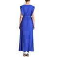 thumbnail image 3 of Vestido largo con escote en V y volantes INSPIRE CHIC para mujer, corte ajustado y acampanado, color azul real, 3 of 6