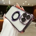 thumbnail image 4 of Allytech Clear Case for iPhone 14 Pro, Ultra Slim Lightweight Magnetic [Compatible with MagSafe] Case with Lens Protector, Four Corners Anti-Fall Non-Slip Protective Fashion Case - Darkpurple, 4 of 8