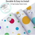 thumbnail image 6 of Kids Rainbow Camper RV Shower Curtain for Travel Trailer Bathroom, Colorful Geometric Cute Polka Dot Small Narrow Fabric Shower Curtains Set, Happy Camp Outdoor Decor Accessories with Hooks 47X64, 6 of 7