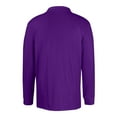 thumbnail image 4 of Fabrcox Fall Spring Men's Polo Shirts Loose Fit Long Sleeve Button Collared Fashion Pullover Golf Shirts Basic Solid Color Casual Polo Shirts Dark Purple M, 4 of 4