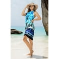 thumbnail image 3 of HAPPY BAY Women's Long Vacation Sarongs Coverups Beachwear Pareo Swimwear Summer Bikinis Swim Cover up Wraps Beach Skirts for Women One Size Lapis, Tropical, 3 of 5