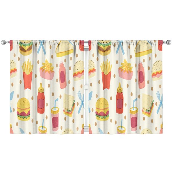 French Frie (14)_2 Curtains-blackout Curtains Bedroom Decor Living Room Darkening Grommet Window Drapes 2 Panels Set 52"x 63"