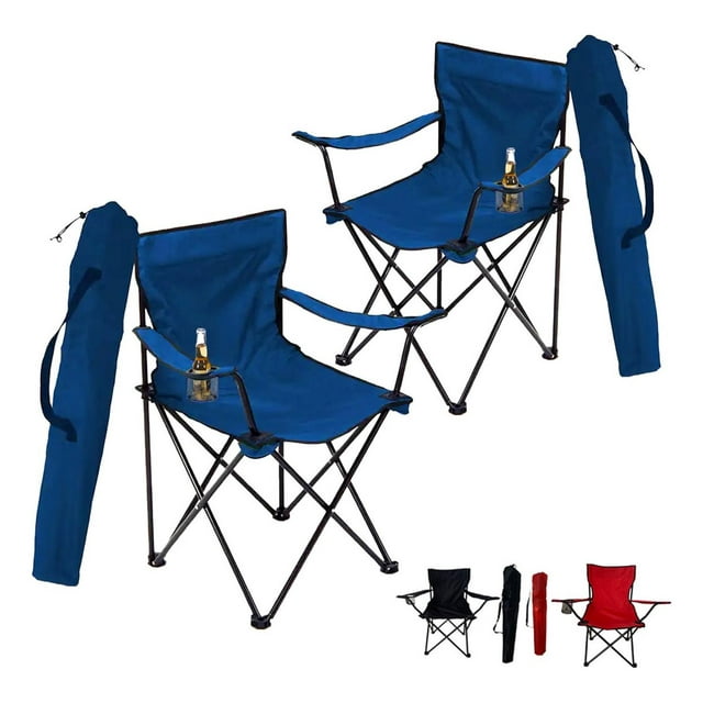 2 Sillas Plegables CJR Azul para Playa Campamento y Exteriores