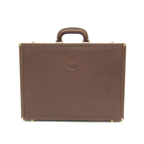 Pre-Owned Gucci Interlocking G 016 20 0491 Men,Women Leather Attach Case,Handbag Brown