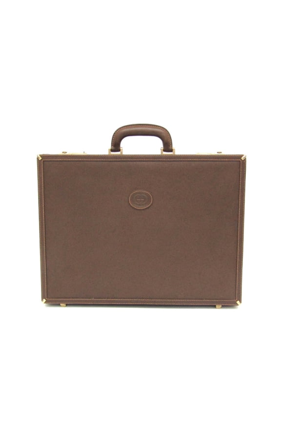 Pre-Owned Gucci Interlocking G 016 20 0491 Men,Women Leather Attach Case,Handbag Brown