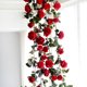 thumbnail image 5 of Bewildely 1,8 m vides de rosas artificiales flores de seda falsas guirnaldas colgantes rosas boda telón de fondo hogar Oficina decoración Decoración rojo Bewildely HA1071-03B, 5 of 6