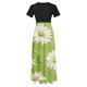 thumbnail image 5 of Puntoco Vestido De Manga Corta Con Cuello Redondo Y Falda Larga Estilo Resort Con Estampado Floral Para Mujer Negro S,Regalos Para Mujer Joven, 5 of 5