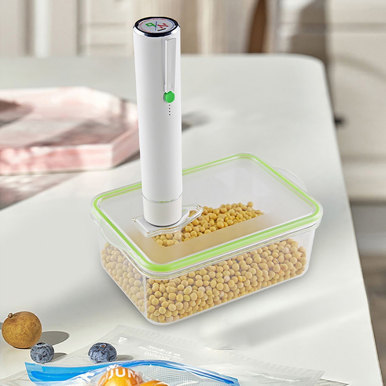 Swanpen Compact Vacuum Sealer for Food (Vacuum Sealer Machine + 10 Reusable Vacuum Bags) Powerful Handheld Vacuum Sealer Machine, Seal Meal Saver, Portable Food Sealer,White