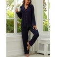 thumbnail image 3 of Conjunto de pijama ZMJ Modal Manga Larga Camisa y Pantalones Azul Marino S, 3 of 7