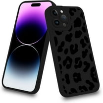 for iPhone 14 Pro Max Case Silicone Cute Black Leopard Print Pattern Slim Fit Cover with Cheetah Print for Women Girls Protective Phone Case for iPhone 14 Pro Max 6.7 Inch
