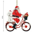 thumbnail image 5 of Creative Santa Cycling Shape Hanging Decor Christmas Style Handmade Acrylic Hanging Widget for Home, 5 of 8
