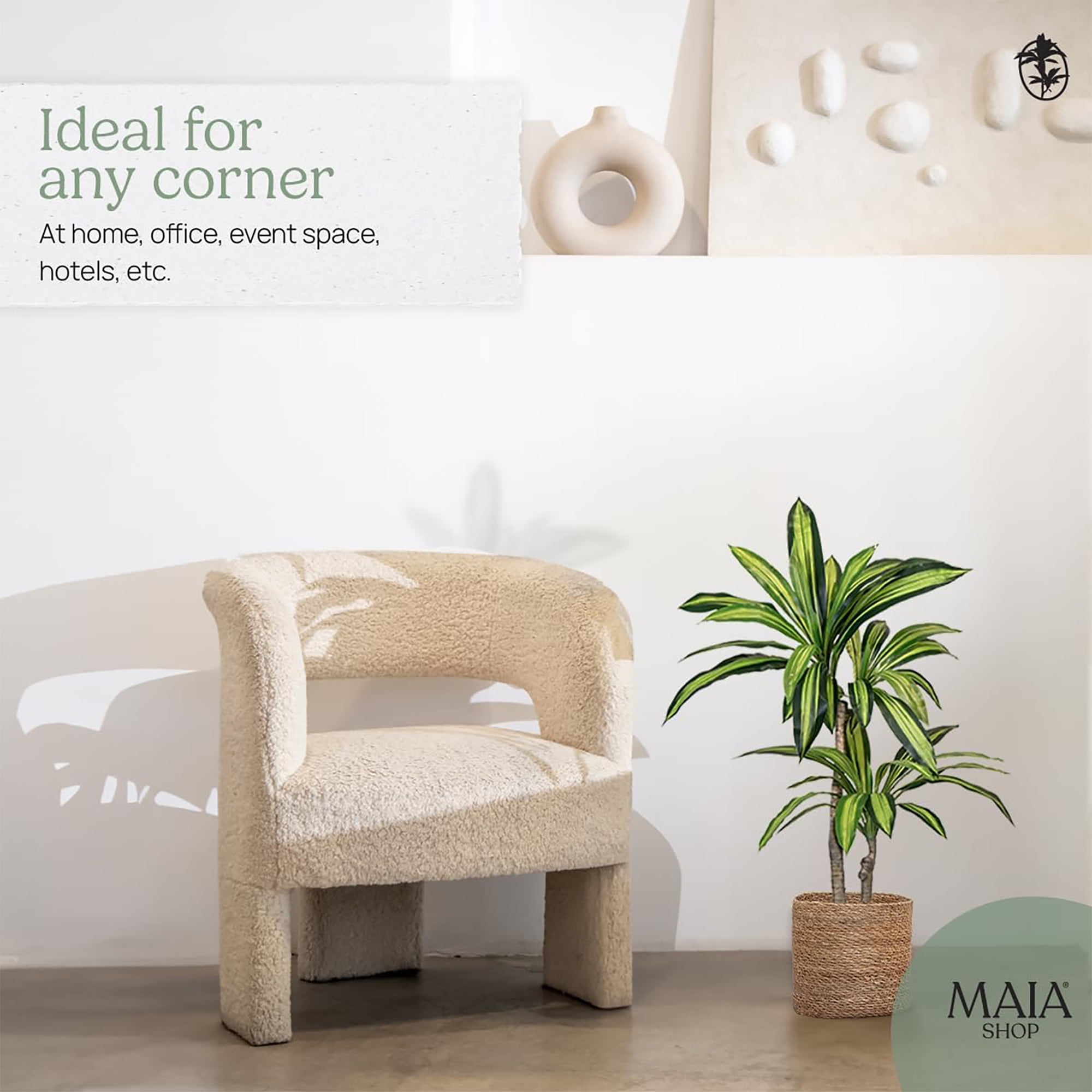 Maia Shop 3.5ft Dracaena Artificial Plant, Fake Plants for Home Decor