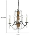 thumbnail image 5 of Scroll Metal Frame Chandelier with Hanging Crystals and Wrapped Rope,Bronze- Saltoro Sherpi, 5 of 5