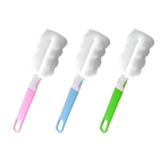 ACDANC Sponge Wand Holder for Kitchen 3PCS Bottle Brush Bottle Washer Set Long Sponge Bottle Cleaning Brushes Baby Bottle Cleaner Brush Random Color Tube Brush Radiator Covers for Refillable Brush