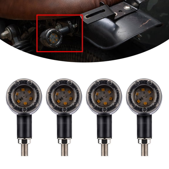 NS 4 PCS Motorcycle 13 LED Turn Signal Light Brake Running Tail Light Lamp 12V Waterproof Indicator for Cafe Racer Motorbikes
