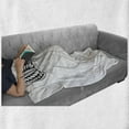 thumbnail image 5 of Jellyfish Soft Flannel Fleece Blanket, Image of a Monochromatic Design Underwater Creature on a Plain Backdrop, Cozy Plush for Indoor and Outdoor Use, 50" x 70", Charcoal Grey White, by Ambesonne, 5 of 5