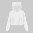 thumbnail image 4 of Cat Ear Hoodies for Women 2025 Long Sleeve Zip Up Cropped Cute Hoodie with Pockets Hooded Sweatshirt Women Jacket, 4 of 6