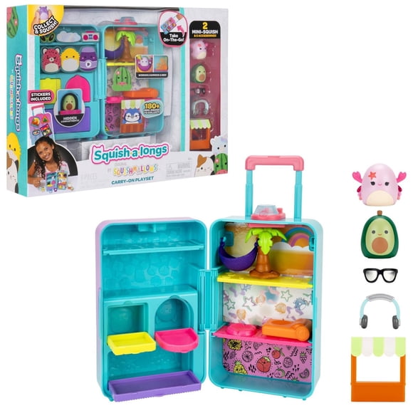 Set de juego para equipaje Squish-a-Longs On-The-Go con 2 Mini-Squish de 1 pulgada