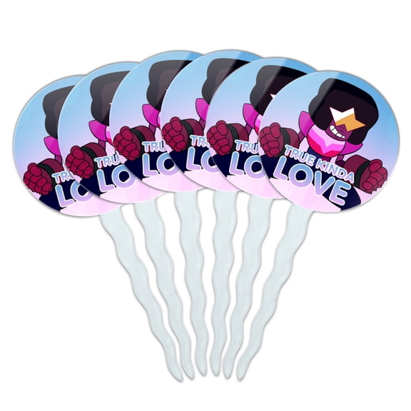 Steven Universe Garnet True Kind of Love Cupcake Picks Toppers Decoration Set of 6