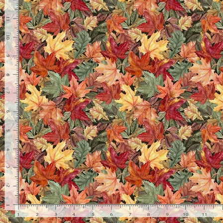 Cotton Cabin Rules Fall Leaves Autumn Tree Timeless Treasures Cotton Fabric Print by the Yard (Nature-CD3478)