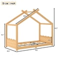 thumbnail image 4 of Leumius Twin Size House Shape Bed,Montessori House Bed Solid Wood Floor Bed for Kids,No Box Spring Needed,Natural, 4 of 12
