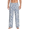 thumbnail image 2 of Picia Rabbit And Butterfly Mens Soft Woven Cotton Elastic Waistband Sleep Pajama Pant Lounge Sleep Pant With Pockets And Drawstring-Small, 2 of 9