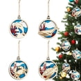 thumbnail image 2 of Juego de Cuatro Colgantes de Animales Marinos Xihbxyly para Árbol de Navidad de Madera, 2 of 7