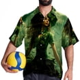 thumbnail image 4 of Saint Patrick's Day Men's Short Sleeve Spread Collar Poplin Shirt, Casual Printed Button Down Summer Beach Tops for Men, Unisex Comfortable Shirts, 4 of 6