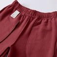 thumbnail image 5 of LMOIPLI Men's Basic Straight Casual Pants Elastic Drawstring Waist Stretch Soft Wrinkle Proof Daily Trousers with Side Pockets Wine XL, 5 of 7