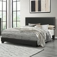 thumbnail image 4 of Willow Nailhead Trim Upholstered Queen Bed, Black Faux Leather, 4 of 10