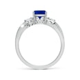 thumbnail image 2 of ANGARA Lab Grown 1 Ct Blue Sapphire Twisted Vine Engagement Ring for Women in 14K White Gold (Size-6mm) | September Birthstone, Anniversary, Jewelry Gift for Women | Lab-Grown Blue Sapphire Ring, 2 of 8