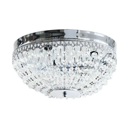 

Modern Chandelier Ceiling Light Fixture Crystal Flush Mount Chandelier Lighting Ceiling Lamp 14 Inch Chrome