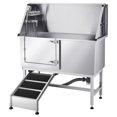 thumbnail image 1 of STAWAY 50" Stainless Steel Dog Grooming Bath Tub with Ramp, Anti-Slip, Hot/Cold Faucets, Complete Accessories for Easy Pet Bathing, 1 of 9