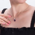 thumbnail image 4 of Oval Pendant Necklace for Women Purple Cz Sterling Silver Ginger Lyne Collection, 4 of 7