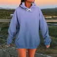 thumbnail image 2 of Levmjia Oversized Hoodies for Women Casual Gradient Long Sleeve Hooded Lace Up Sweatshirts Pullover Outfits Light Blue,M, 2 of 6