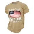 thumbnail image 2 of Iaqnaocc 250 Anniversary Usa Shirt for Men Vintage 250 Years America Shirt Shirts Independence Day Crew Neck Freedom Summer Independence Day 250 Anniversary Shirt Khaki 2XL, 2 of 4