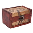 thumbnail image 2 of Caja de almacenamiento de madera pequeña con tapa abatible, organizador de joyas vintage, decoración del hogar, 2 of 14