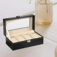 thumbnail image 4 of PU Leather Watch Box, Cabinet Organizer Watch Storage Box Showcase Watch Collection Case 4 Slot, 4 of 8