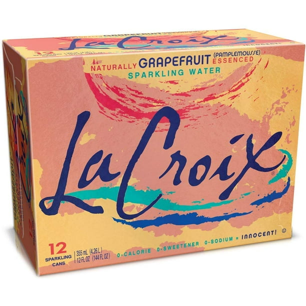 La Croix Sparkling Water Pamplemousse Naturally Essence 12 oz, 48 Cans