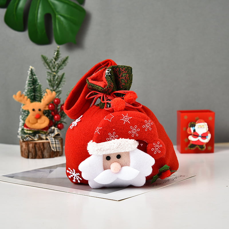 Small Gold Christmas Gift Bag Strong Bags Xmas Gifts Wrap Decorations 3pcs 