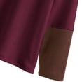 thumbnail image 5 of SROBPTY Longues Chemises à Manches pour Femmes, Mode Décontractée Col Rond Construction Interne Chemise Couleur Unie Manches Longues Vin, TTTG, 5 of 5