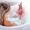 thumbnail image 4 of Unique Bargains 1 Pc Rabbit Bath Shower Loofah Sponge Body Puffs Pink, 4 of 6