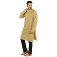 thumbnail image 3 of Atasi Indian Solid Kurta Pajama Set For MensÂ&nbsp;Mandarin Collar Casual Long-Wear Kurta, 3 of 7