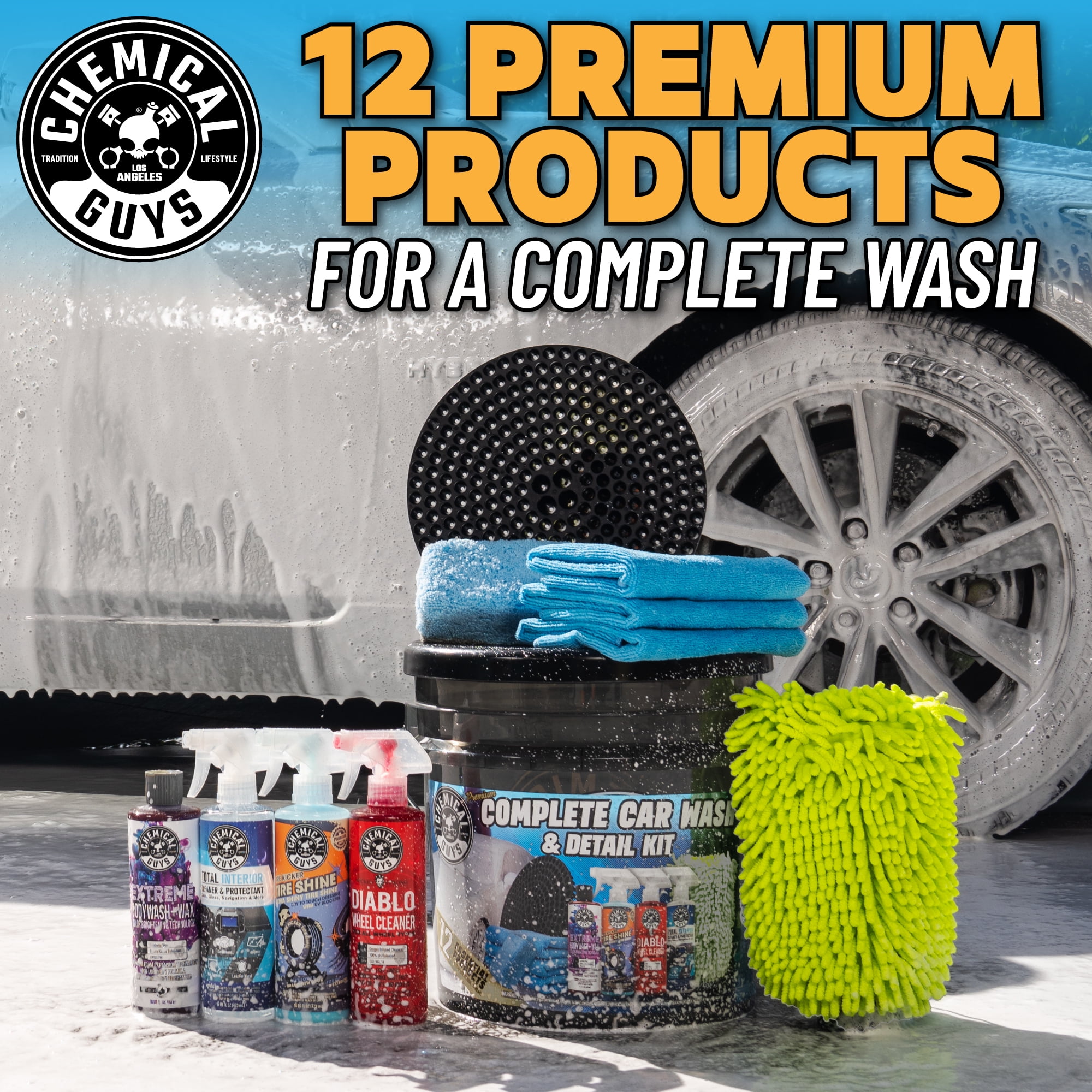 Chemical Guys 12 Piece Premium Complete Car Wash & Detail Kit, Size: 12 Items